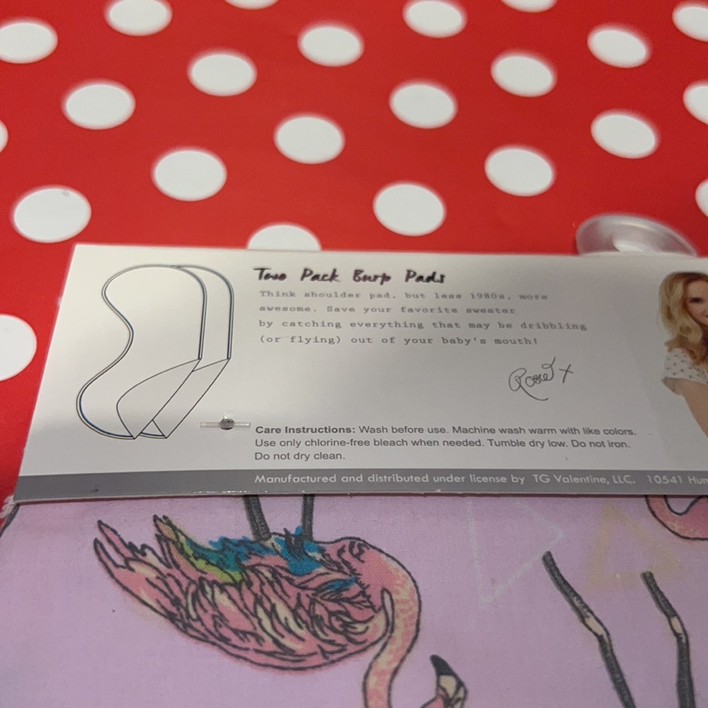 Rosie Pope 2-Pack Flamingo/Palm Leaf Burp Pads - Picture 6 of 7